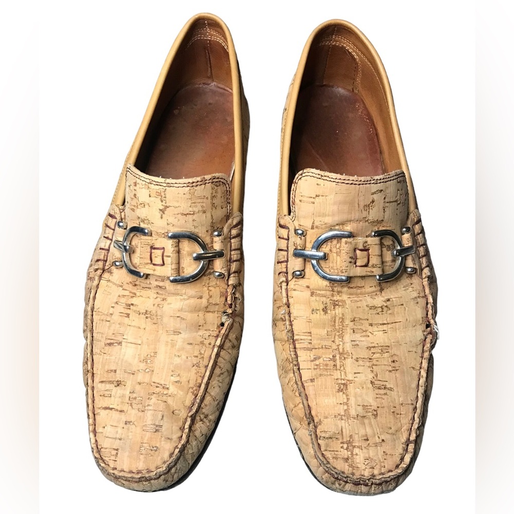 Men’s Donald J Pliner Dacio Co Cork Horse Bit Loafers 11 M Brown Tan Vero Cuoio